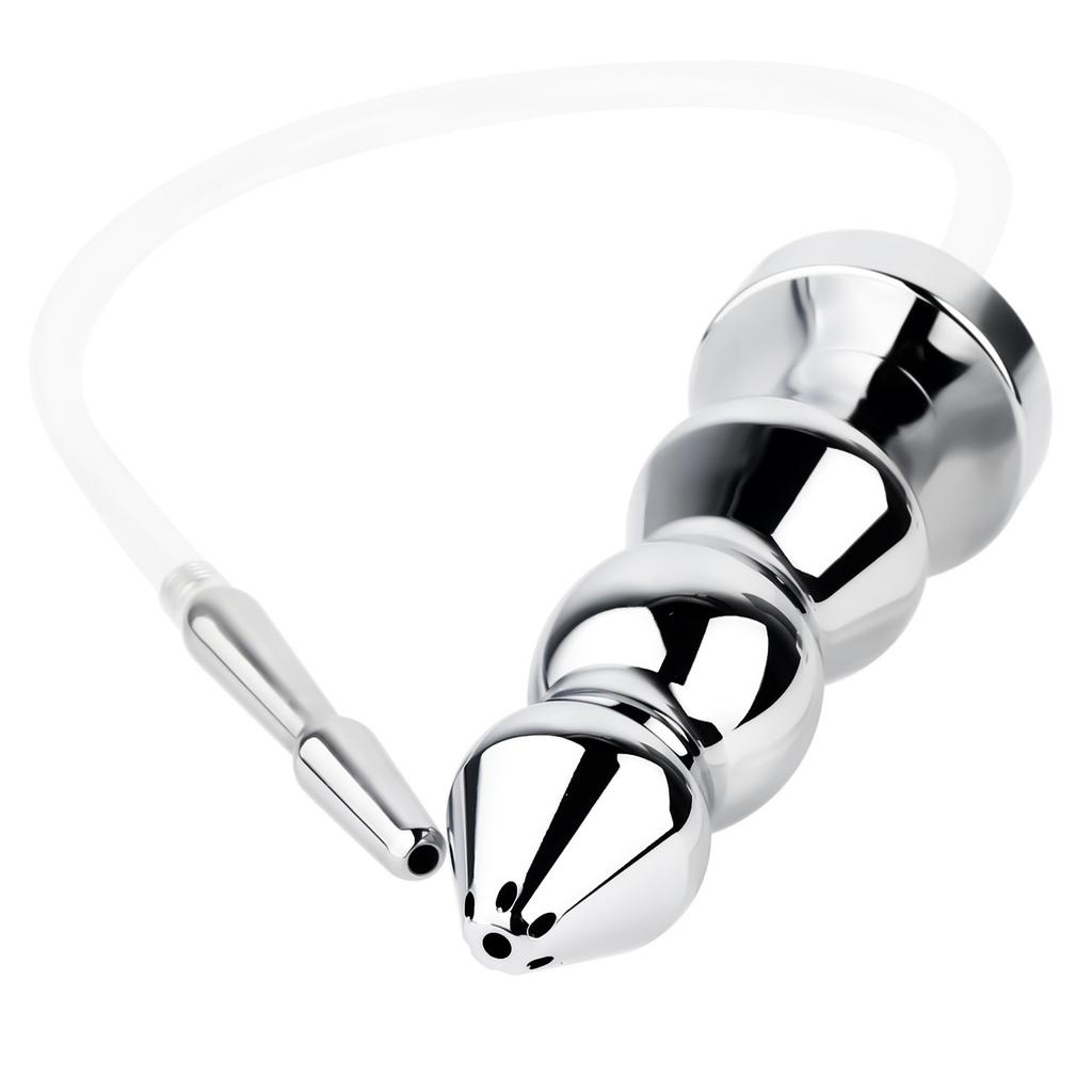 Male Stainless Steel Prostate Massager Sounding Gay Bead-Style Anal Plug with Penis Sound Urethral Anal Insertion Toy