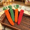 Braided Carrot Dog Toy Safe Cotton Rope Dog Chew Toy Teeth Cleaning Toy for Puppy Teething Interactive Fetch Play