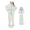 [GlamollaMisse] Pajamas, Women's Loungewear, Top and Bottom Set with Cups, Long Sleeves, Plain, Open Front, V-Neck, Cute, Loungewear, Skin-friendly,