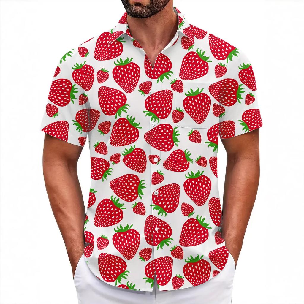 Hawaiian Retro Style High Sense Loose Beach Shirt Jacket Seaside Vacation Versatile Short Sleeve Flower Shirt Men'S Trend