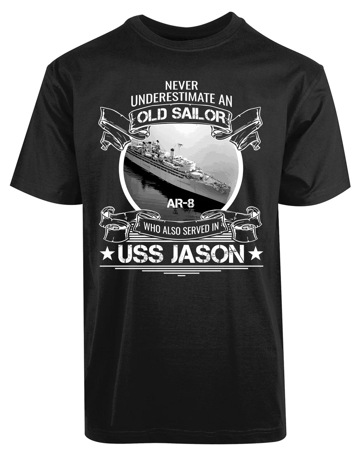 Never Underestimate An Old Sailor Who Served In USS Jason New Mens Shirt Top Tee 3XL