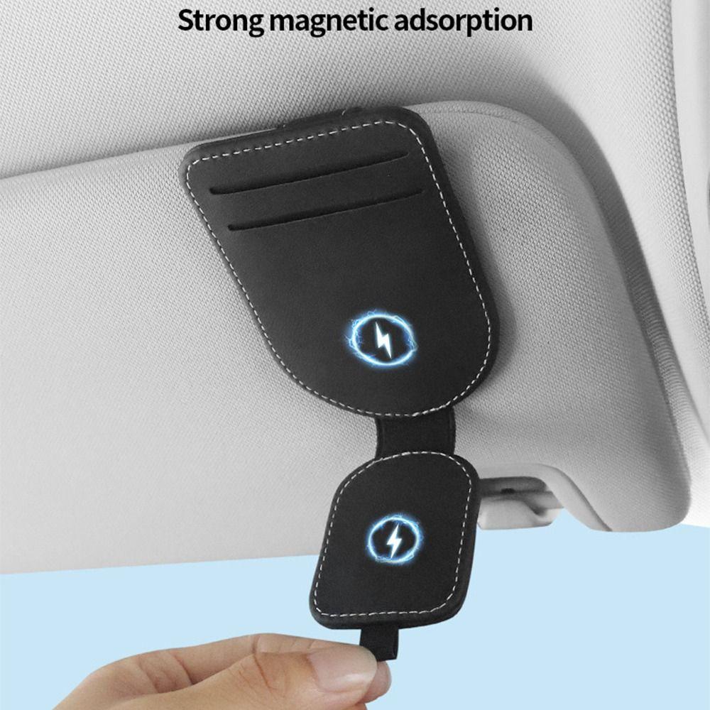 Magnetic Clip Car Sun Visor Glasses Holder Creative Car Sunglasses Holder  Car Interior