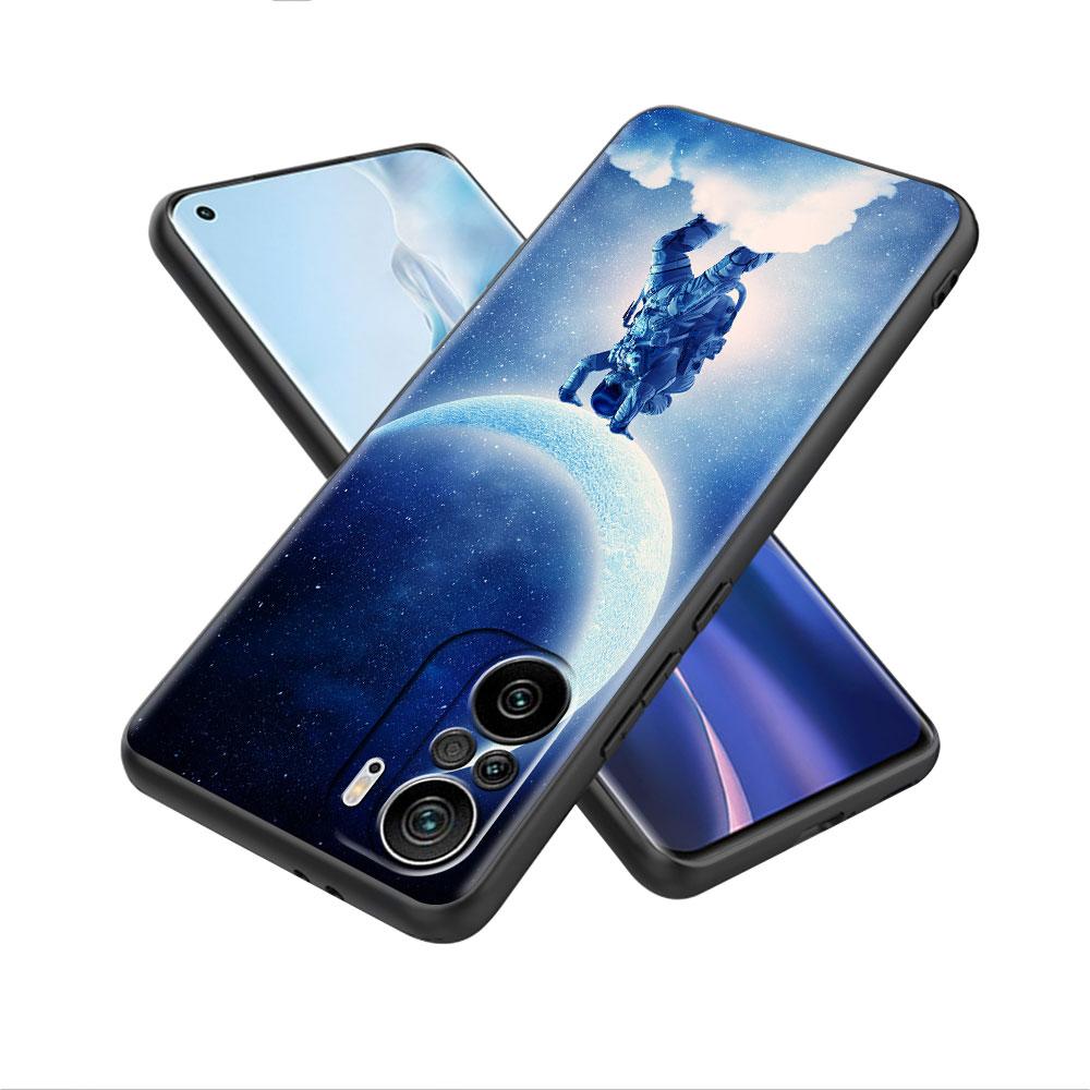 Case For Xiaomi Mi Poco X3 NFC X4 Pro F3 F4 GT M4 M3 F1 C40 11 Lite 11T Soft Silicone Funda Phone Cover Cool Lonely Astronaut