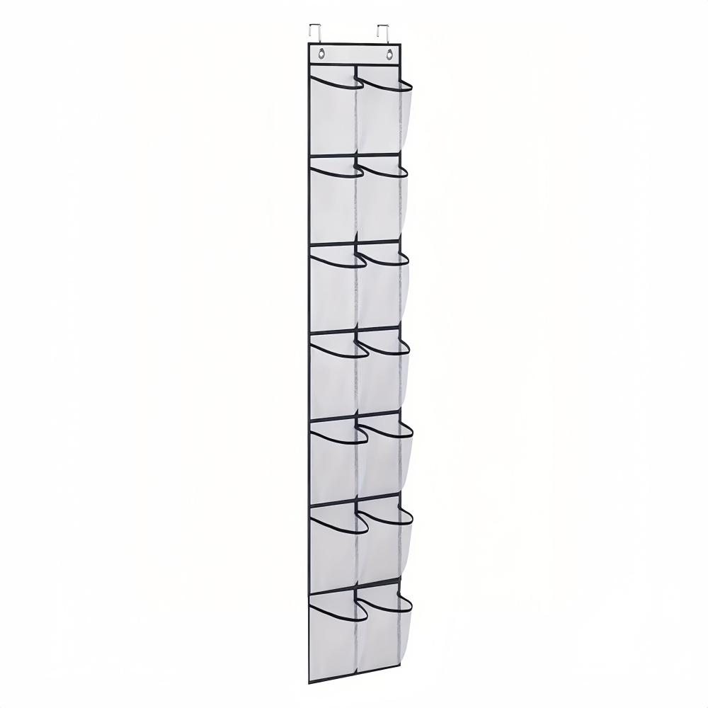 

14PocketsOver The Door Shoe Organizer Large Mesh Pockets Hanging Shoe Rack Storage Bag for Closet Organizers and Storage 11-15 Cells белый