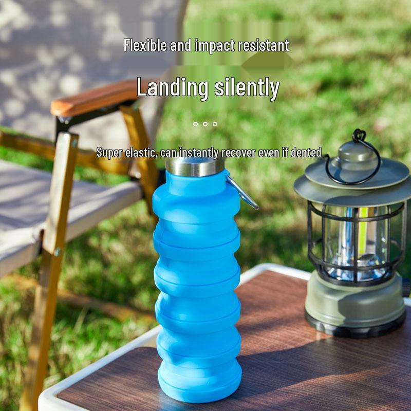 Silicone Folding Water Cup 500ml - Large Capacity Sports Outdoor Kettle