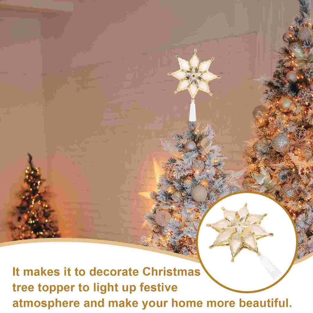 Christmas Tree Topper Lighted LED Decoration Lights Five-pointed Star Treetop Ornament