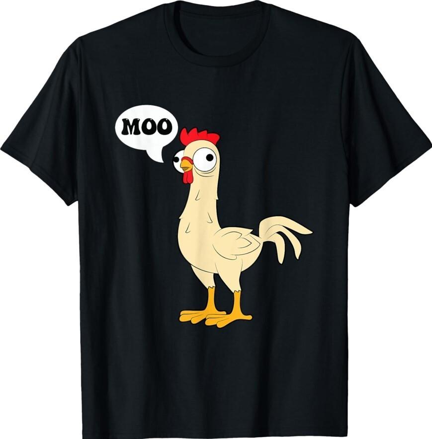 Moo Funny Chicken Dad Joke Fowl Humor Theme Unisex T-Shirt Unisex T-Shirt S