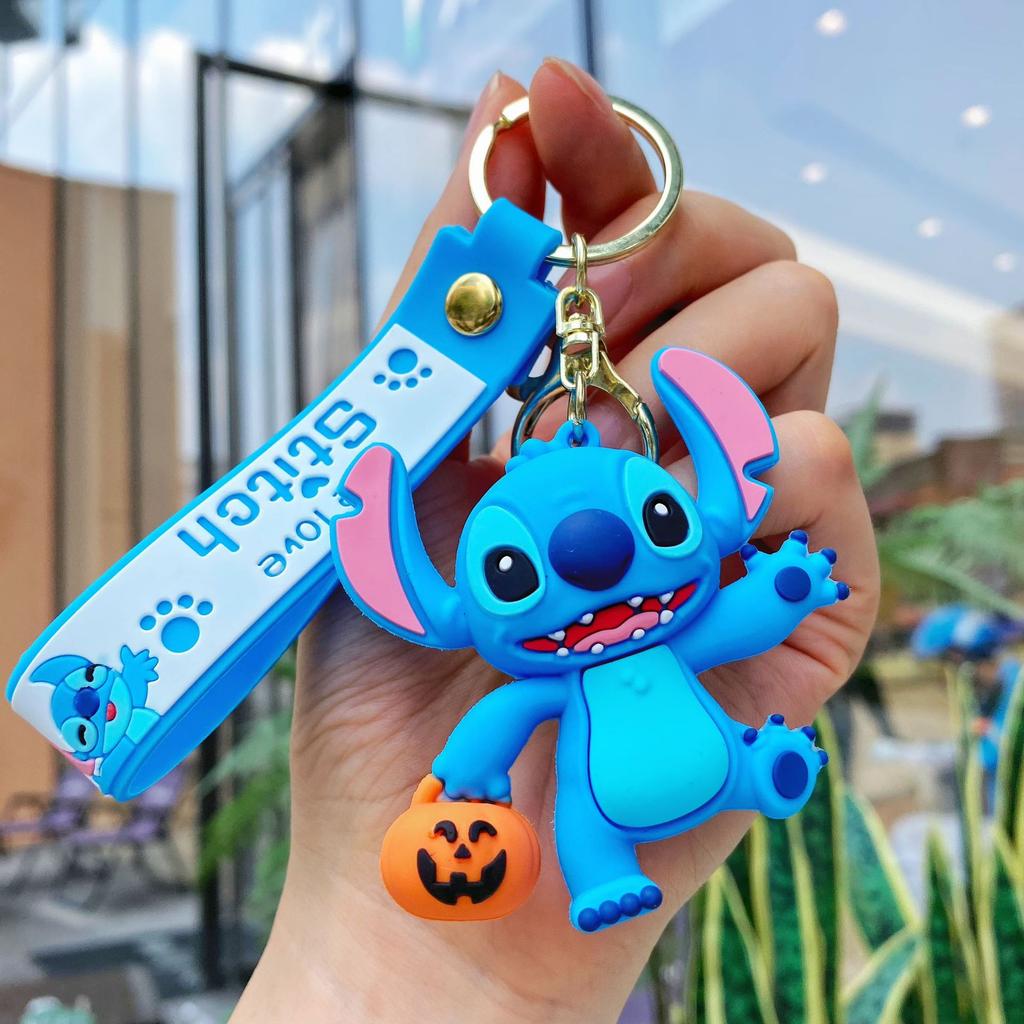 Cute Stitch Keychain Halloween Series Key Chain Backpack Pendant Accessories Gifts
