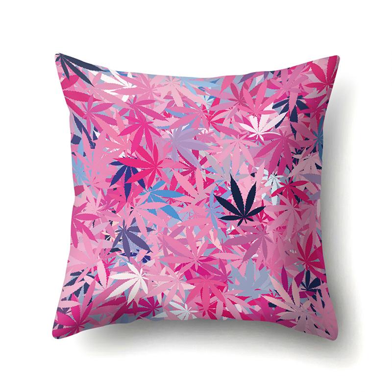Polyester Pillowcase Plant Fresh Car Decoration Home Printed Pillowcase Sofa Cushion Cover