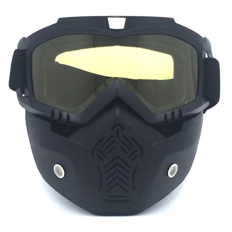 Vintage-Style Motorcycle Goggles Off-Road Riding Full Frame Windproof Protective Eyewear With Interchangeable Lenses