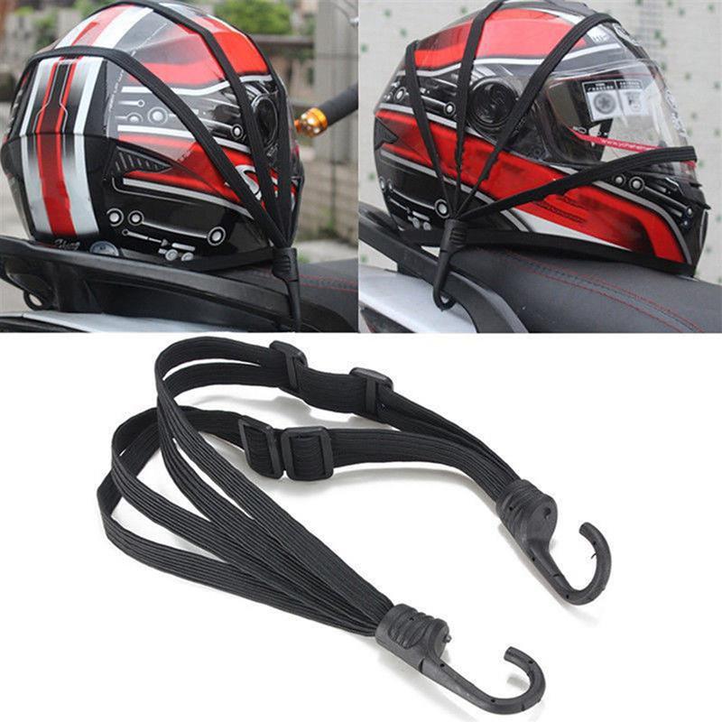 Correa universal para equipaje de motocicleta de 60 cm, engranajes para casco de motocicleta, hebilla elástica fija, casco de cuerda, equipaje protector retráctil, correa de cuerda elástica