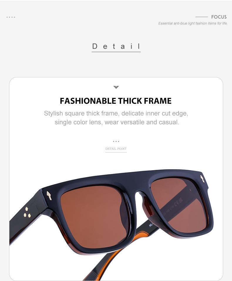 Men’s High-End Square Frame Sunglasses: Premium Outdoor Sun Protection Brand.