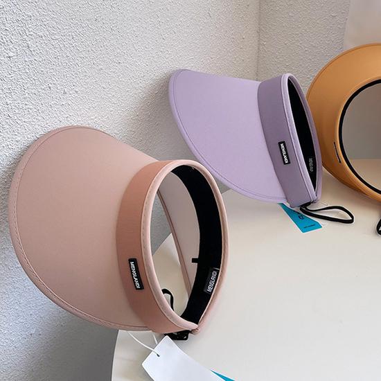 Summer Sunscreen Hat for In South Korea with Large Eaves and A Small Hollow Top Hat for Outdoor Outings, Cycling, and Sunshade Hat for UV Protection