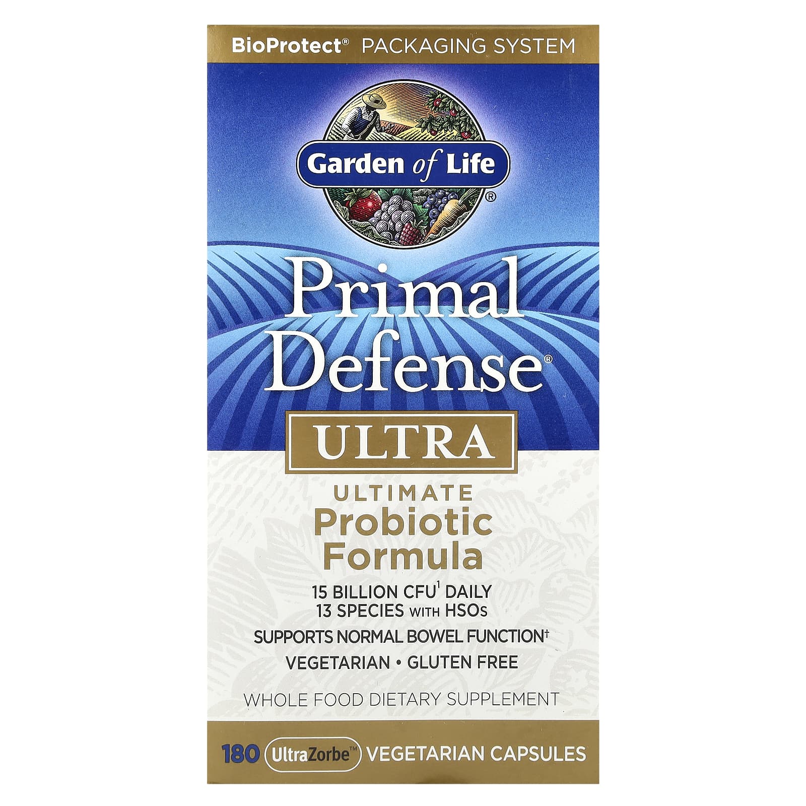 

Primal Defense, Ultra, Ultimate Probiotic Formula, Ultrazorbe Veggie Caps 180
