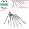 10pcs Straight Shank Metric Round Rod 100mm Lenth Carbide High Speed Steel Rod Lathe Tool 1/1.5/2/2.5/3/3.5/4mm Diameter