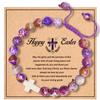 Fashion Adjustable Pearl Beaded Bracelets with Bless Card Handmade Cross Stone Bracelet Birthday Gifts Christian Bracelet For
