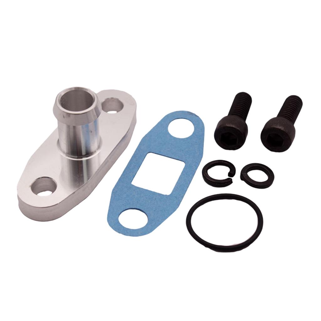 Car Turbo Oil Return/Drain Engine Block Side Flange Adapter Kit To Straight 3/4” Bard For T3 T4 T04B T04E Car Accessories