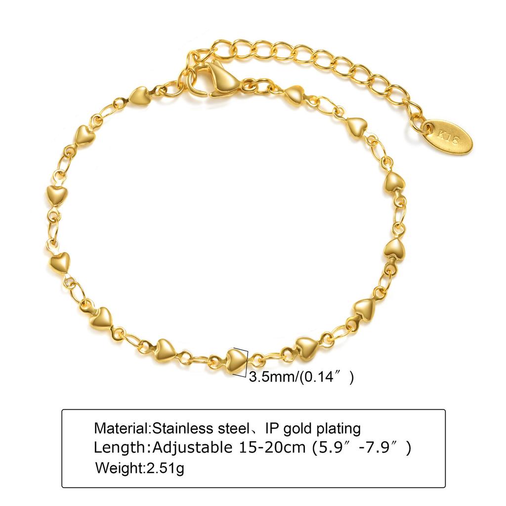 Stainless Steel Chain Gold Personalized Fashion Bracelet Stacked Bead Chain 1170