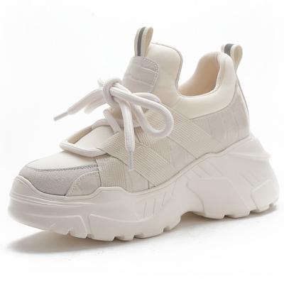 Fashion 8CM New Genuine Leather Summer Hollow Air Mesh Platform Wedge Chunky Sneakers New 2025 Autumn Spring Fashion Casual Shoes