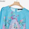 ZANZEA Women Long Sleeve Blouse and Long Skirts Casual Two Piece Suit Sets