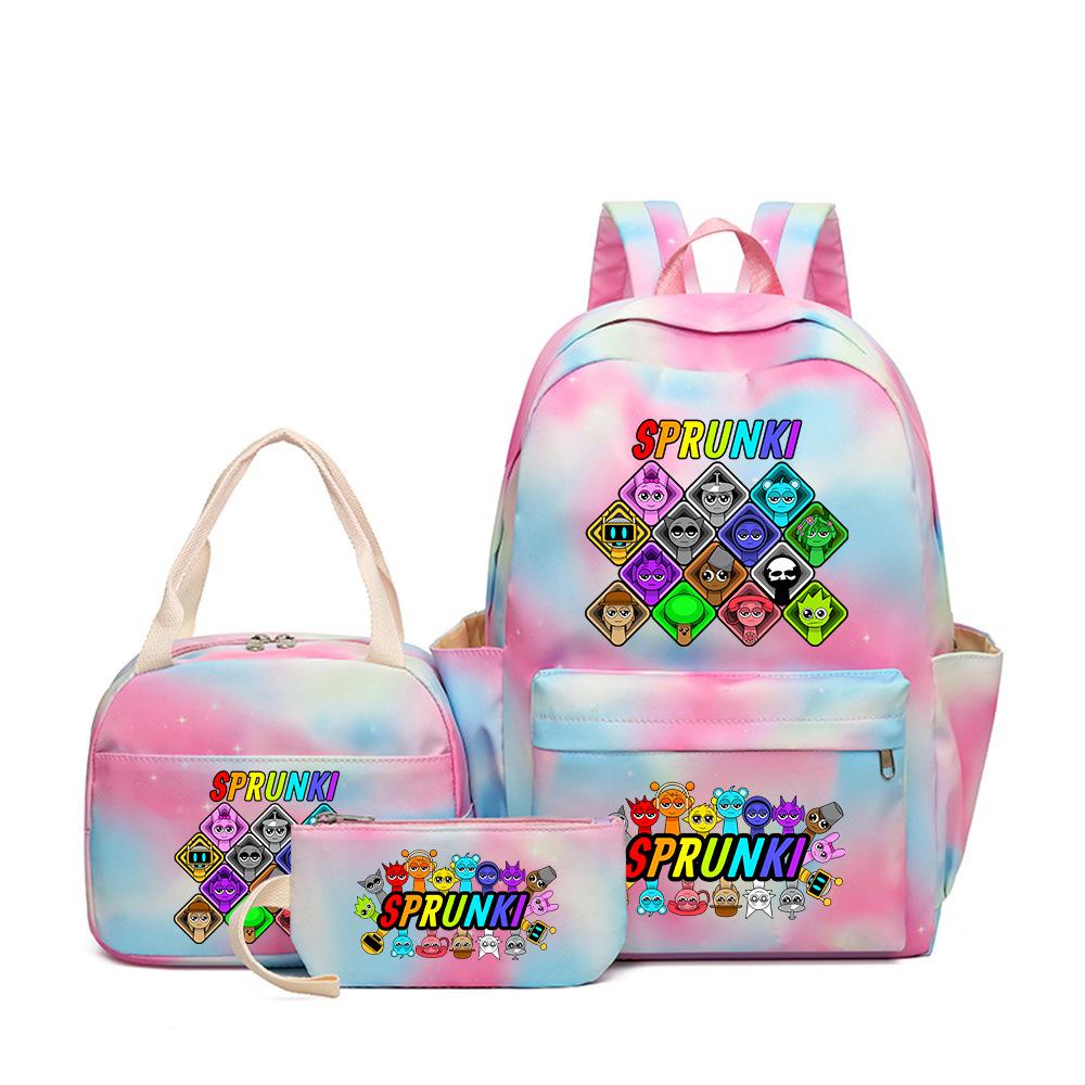 New Rhythm Box Heat Transfer Backpack Sprunki Music Game Primary and Secondary School Children's Schoolbag