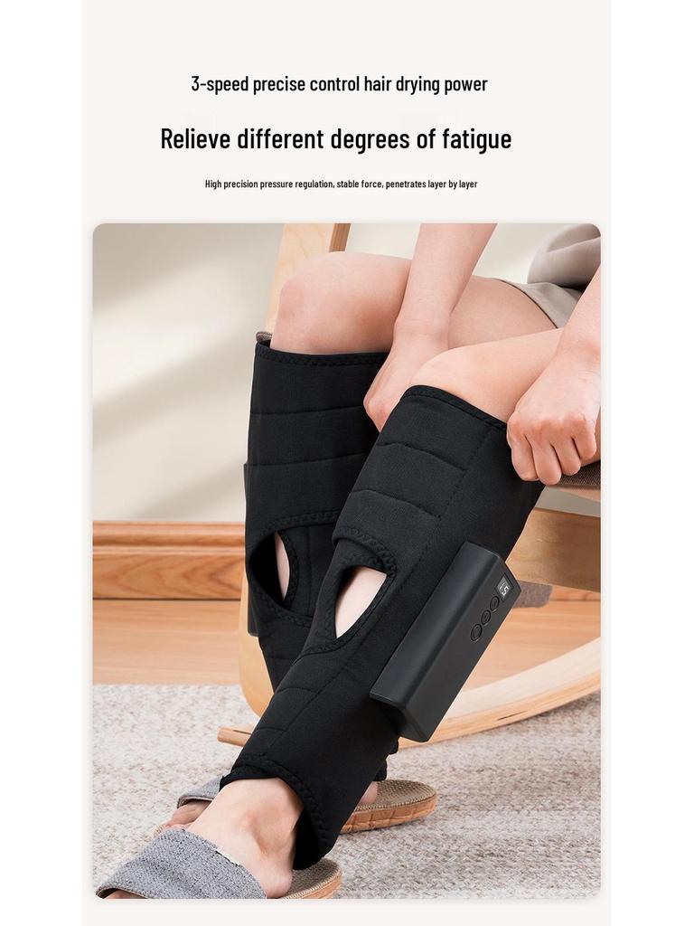 Calf Air Pressure Leg Massager with Heat Therapy and Multi-Functional Air Wave Technology