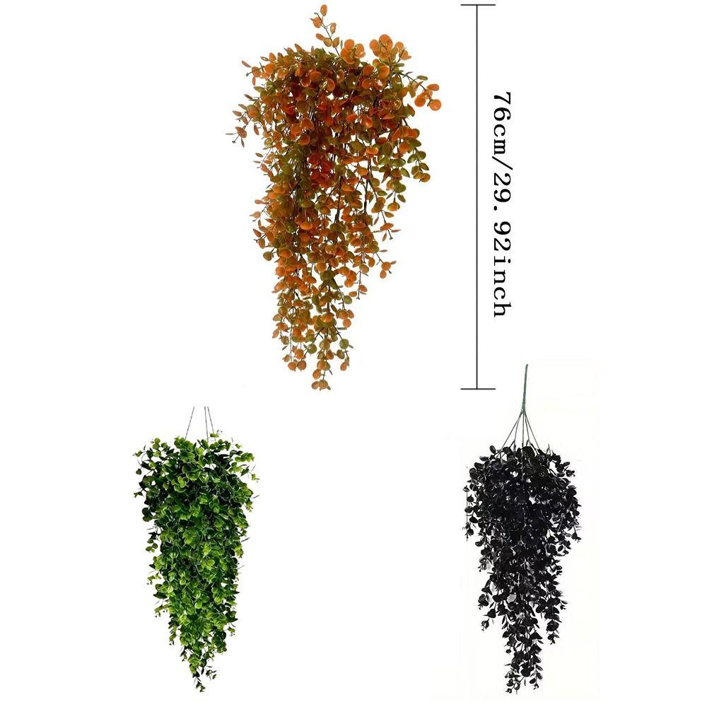 Plastic Artificial Eucalyptus Leaf Vine UV Resistant Faux Eucalyptus Leaf Wedding Party Decor