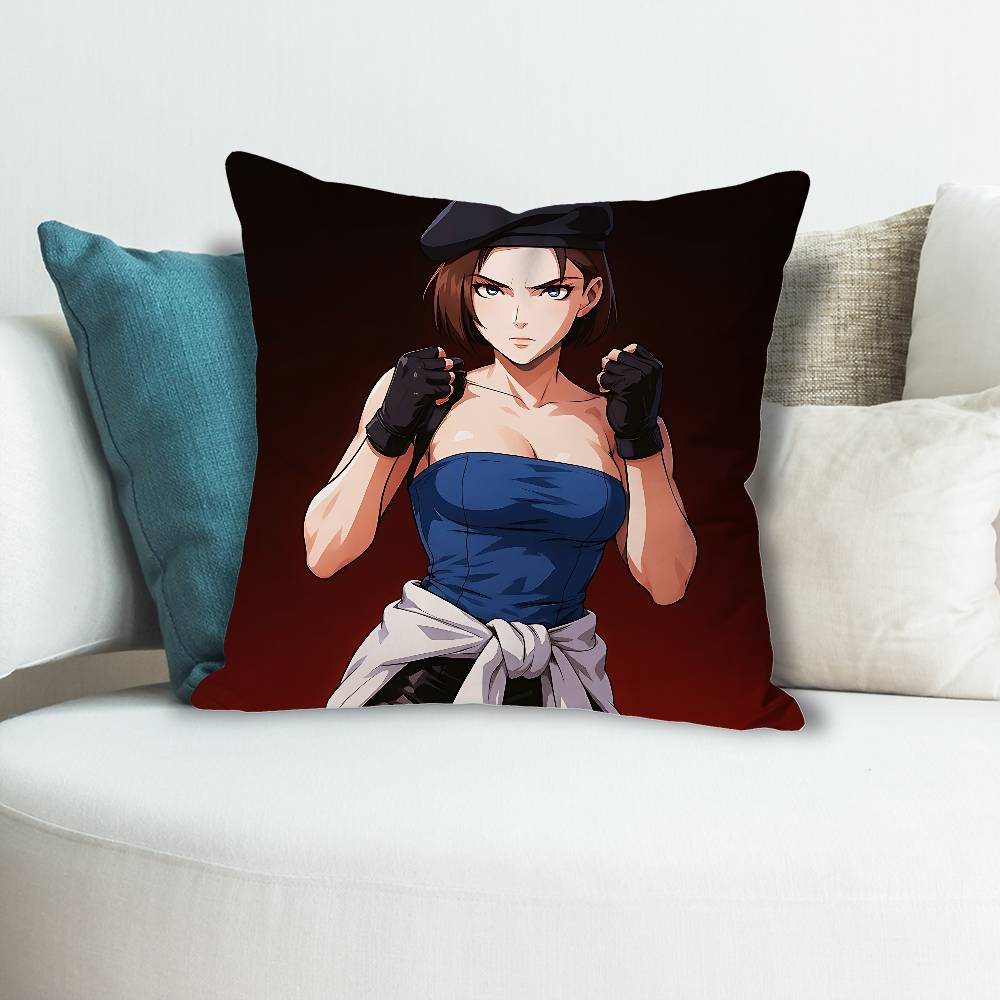 Jill Valentine R-Resident E-Evil Throw Pillow Case Decoration Bed Custom Square Pillowcase Pad Cover