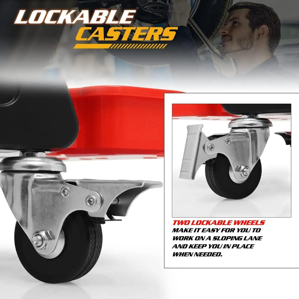 New Car Detailing Stool Utility Rolling Machanics Creeper Seat Mobile Stool Rolling Seat Creeper for Mechanics