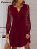 New Women's Fashion Lace Long Sleeve Dress