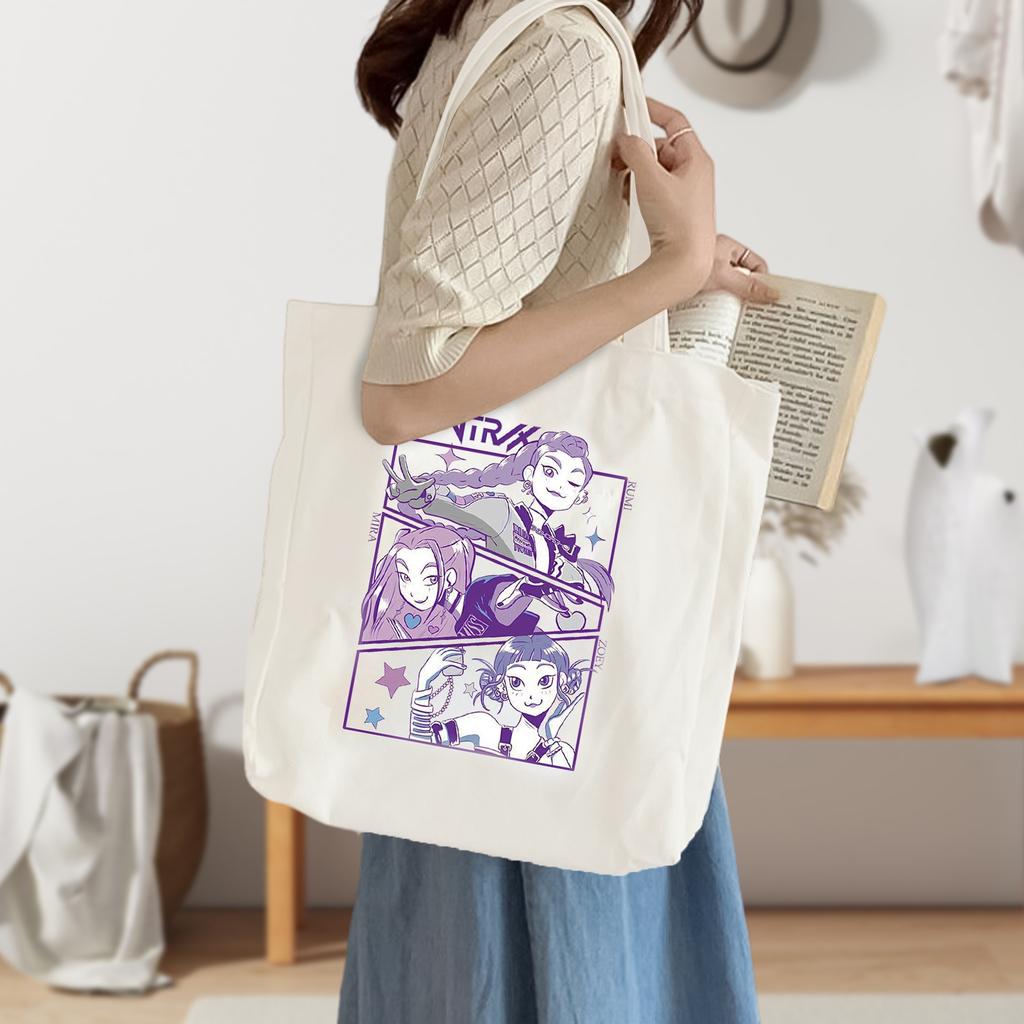 Hunters Surrounding Printed Canvas Shopping Tote Bag With Large Capacity