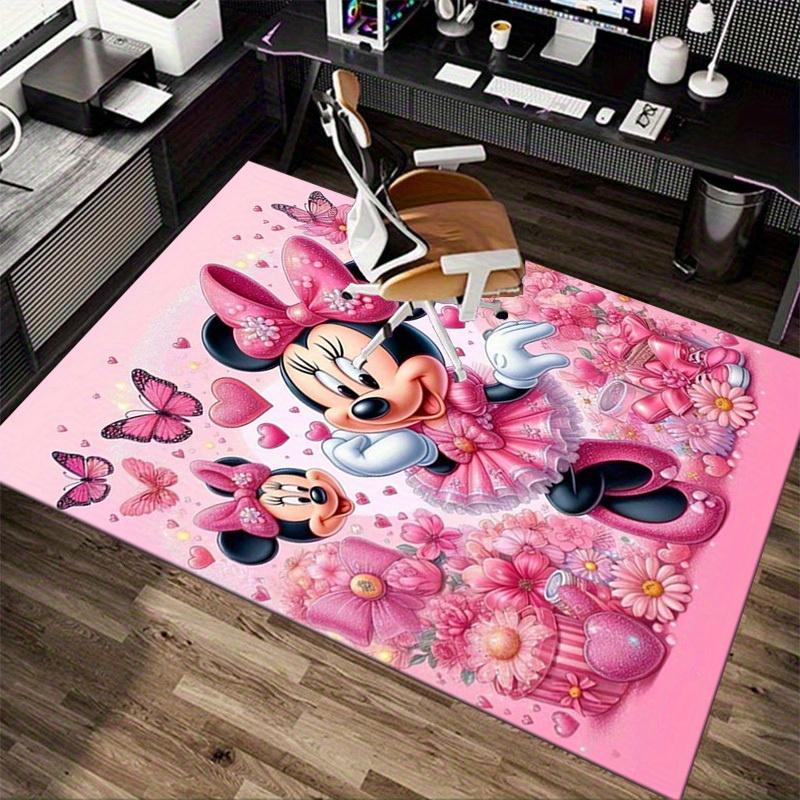 1pc. Cute Pink Minnie Mouse Floral Rug - Home Decor, Office Carpet, Outdoor Mat, Gift Ideaz0414226