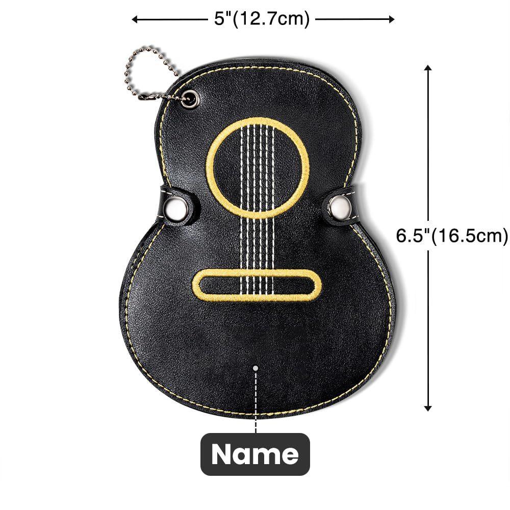 Leather Embroidery Pick Bag, Large Capacity Guitar Pick Storage Bag, Folk Guitar Pick Box, A Blessing for Music Enthusiasts