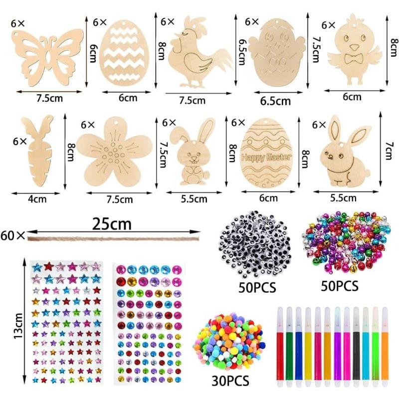 

Деревянная пасхальная подвеска для росписи, упаковка из 264 декоративных подвесок Деревянная Пасха, Пасхальные поделки из дерева, Пасхальная подвеска своими руками для росписи дерева 264PCS