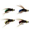 5/10pcs Fly Shape Fishing Bait Lures with Box Artificial Insect Fishing Bait Fast Sinking Brass Bead Head Scud Fly Worm Trout