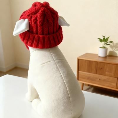 Headgear Ear-Exposed Pet Knitted Hat Cute Fashion Dog Ear Muffs Cozy Knitted Hat Winter