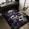 1pc Skull Flowers Carpet Anti Slip Polyester Floor Mat for office.Bedroom
