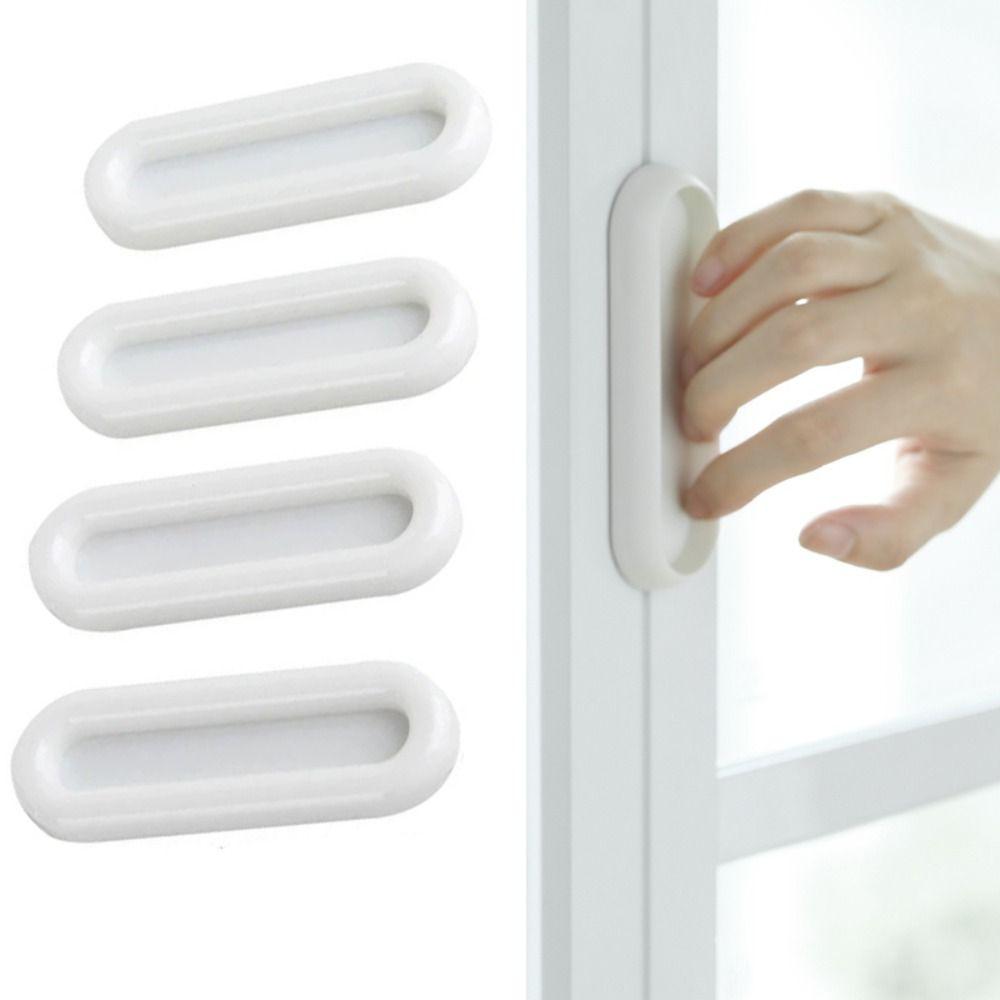 4Pcs Non-slip Non-slip Grip Handles Oval Auxiliary Doors  Handles Self-adhesive Door Knobs  Bathroom