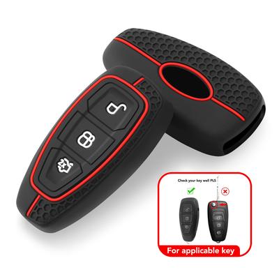 Coque de protection en silicone pour clé de voiture Ford Fiesta Transit Custom Mondeo Kuga 2 Ecosport Focus Mk4 3 boutons rabattables
