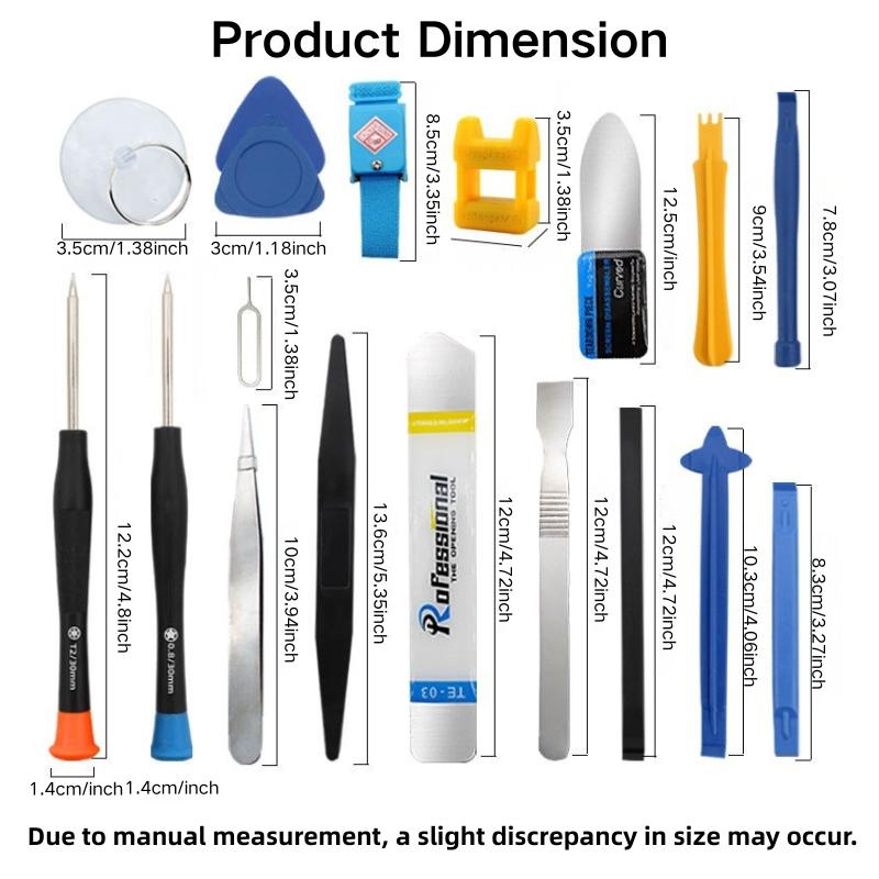Professional 37 In 1 Phone Repair Tool Kit Box Set Screwdrivers Pry Bar Suction Cup Spudger Tweezers for iPhone Tablet Laptop PC