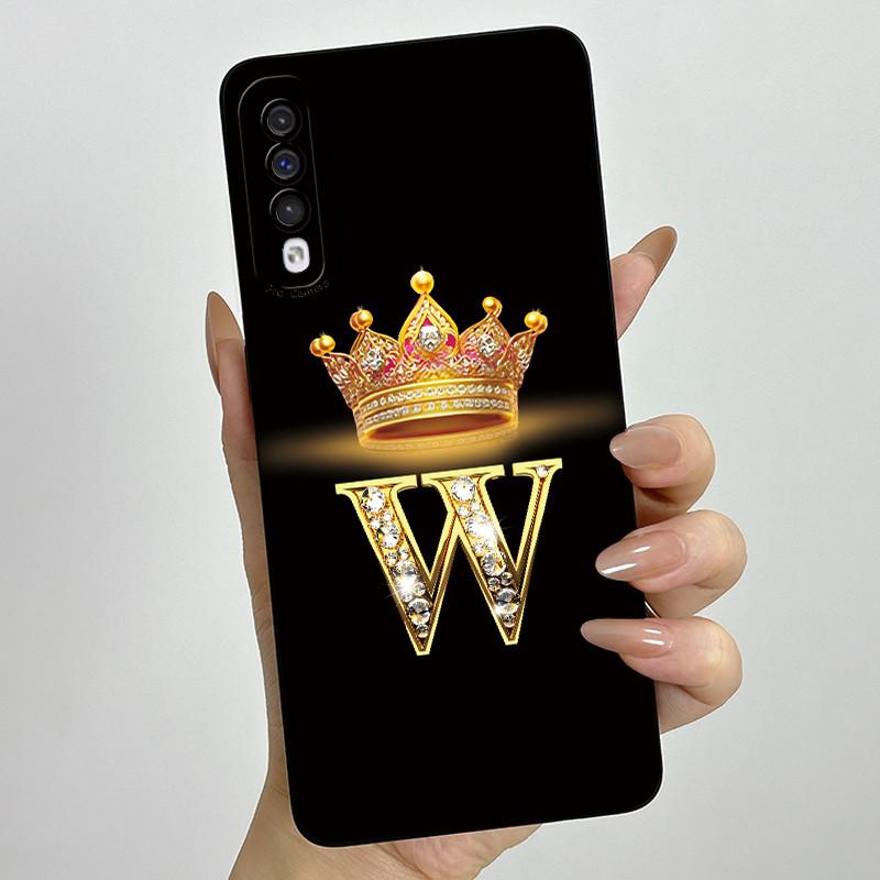 

Luxury Crown Letter Case For Samsung Galaxy A50 A30S A50S Liquid Back Cover Matte Silicone Camera Protection Couple Phone Case Galaxy A30s