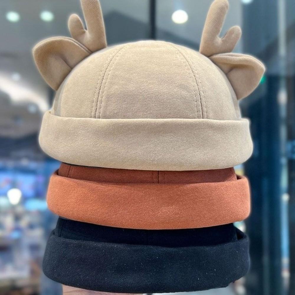 Solid Color Melon Skin Hat Cotton Beanie Hat Unisex Landlord Hat Outdoor