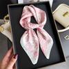New Summer Sunscreen Print 70cm Square Beach Satin Scarf Casual Elegant Thin Breathable Neck Women Head Wrap Hair Scarves