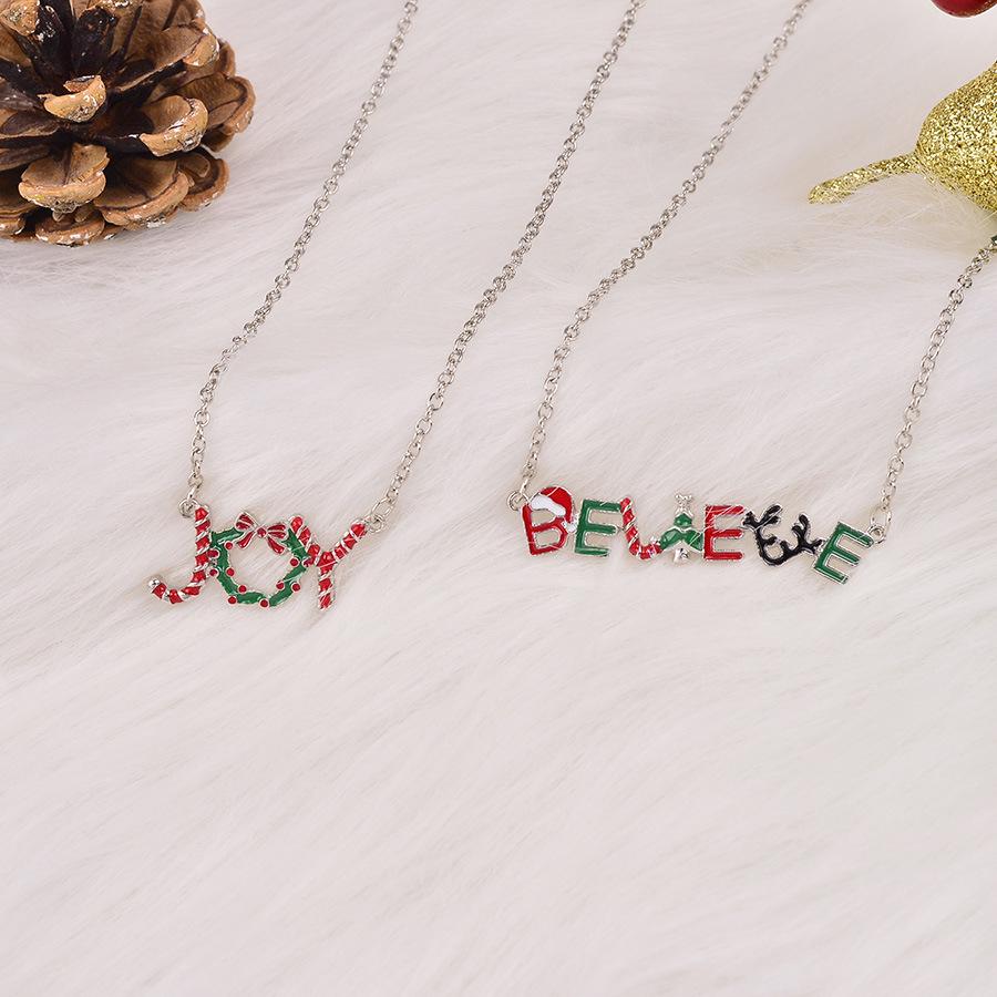 Cross-Border Christmas Necklace: 3D Holiday Tree & Reindeer Clavicle Chain