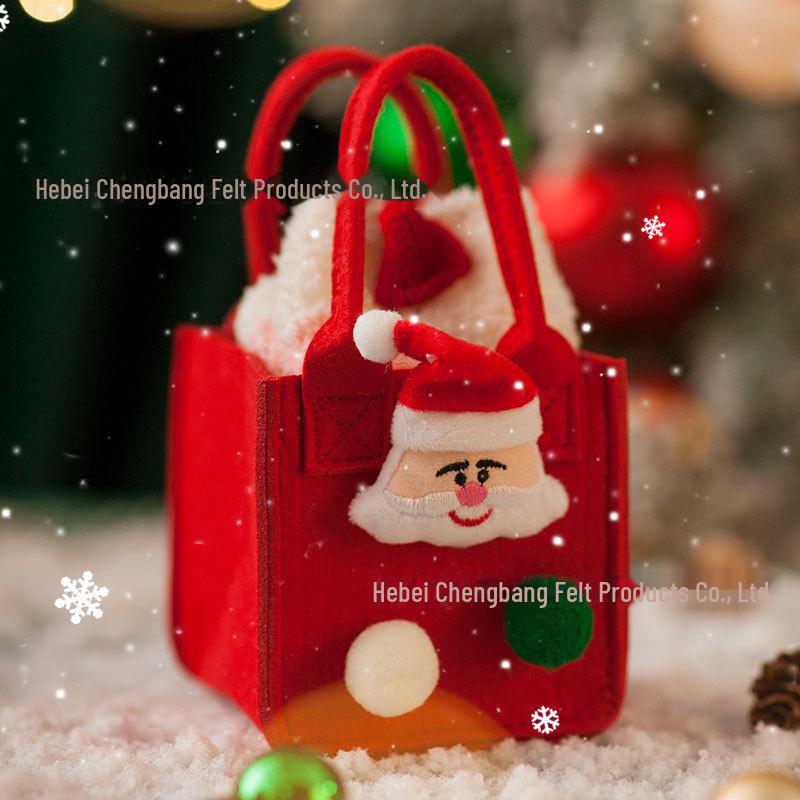 

Сумочка в канун Рождества: Фетровый мультяшный подарок и сумка для конфет для детей с возможностью индивидуального логотипа Small doll Christmas красный