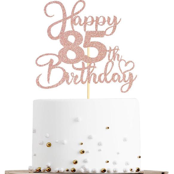 Sotpot 1 Pack 18th Birthday Cake Topper Double-sided Rose Gold Glitter Cake Pick Cake Decoration for Happy 18th Birthday Anniversary Party