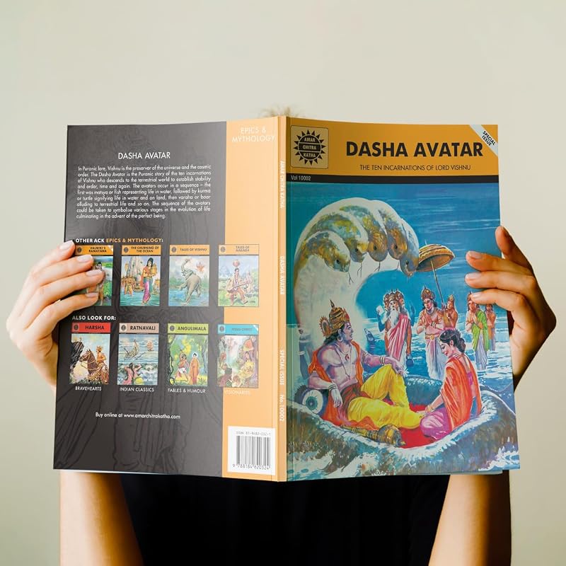 Dasha Avatar: Incarnations of Vishnu Indian Mythology History Folktales Cultural Stories for Kids & Adults Illustrated Comic Books Krishna Mahabha