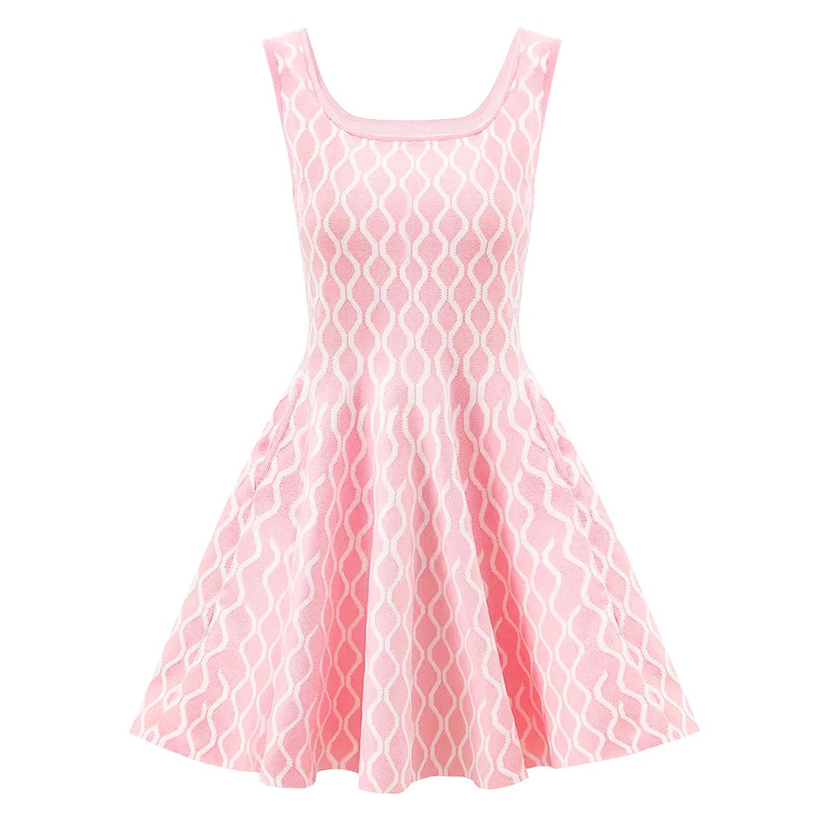 Quality Spot New summer wavy sleeveless vest dress knitted A-shaped pendulum short skirt women 2542 S