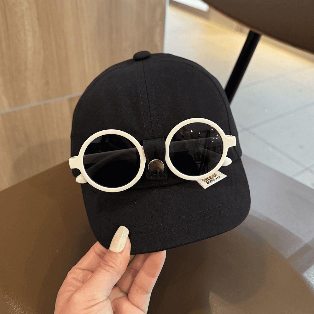 Sunshade Kids Children Sun Visor Hats Sunscreen Hip Hop Hat With Sunglasse Spring Summer Autumn