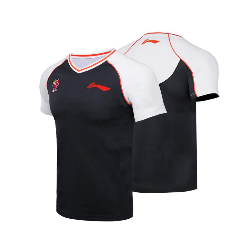 Li Ning Cba 25-26 Season Basketball Professional Referee Short Sleeve Quick Dry Sweat Absorbing Breathable Sports T-Shirt Unisex Tops ATSW525-1
